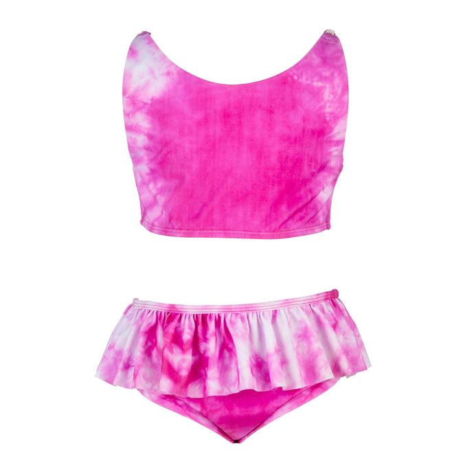 'Emme' Frilly Bikini Set- Pink Tye - The Firefly Collection